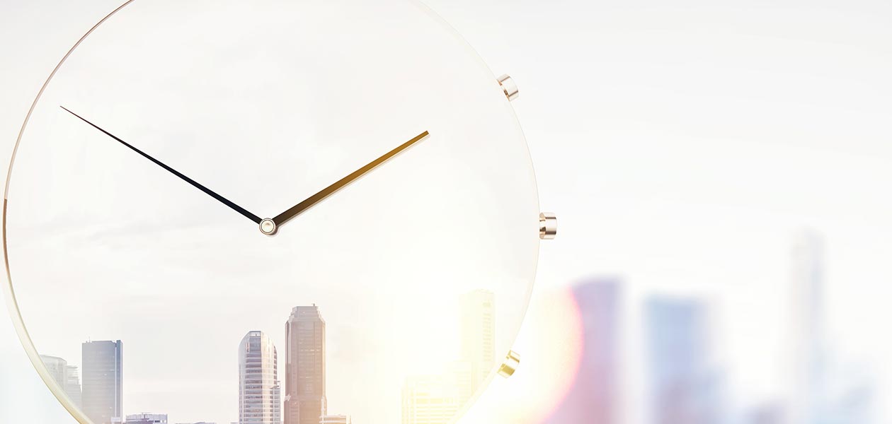 Fast Funding for Fannie Mae Fallouts. Transparent clock with city background